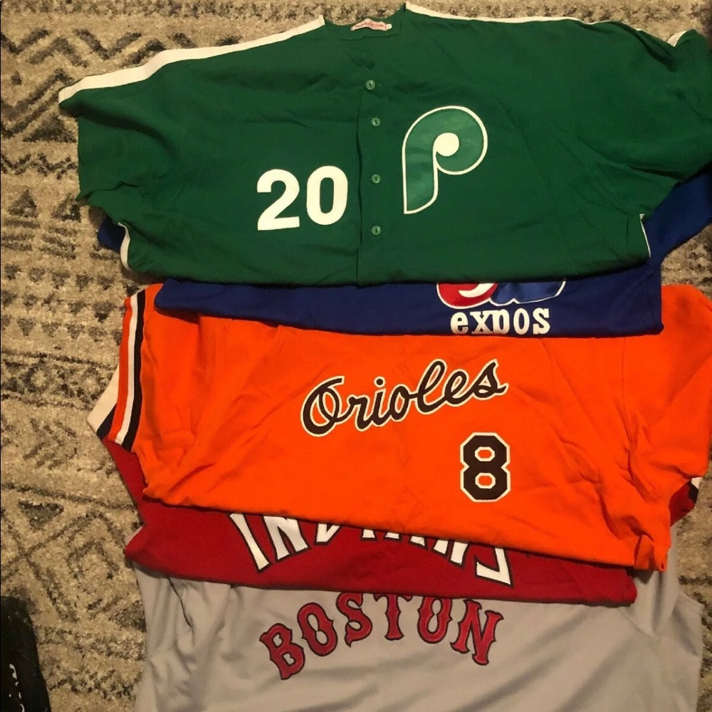 Multiple baseball jerseys